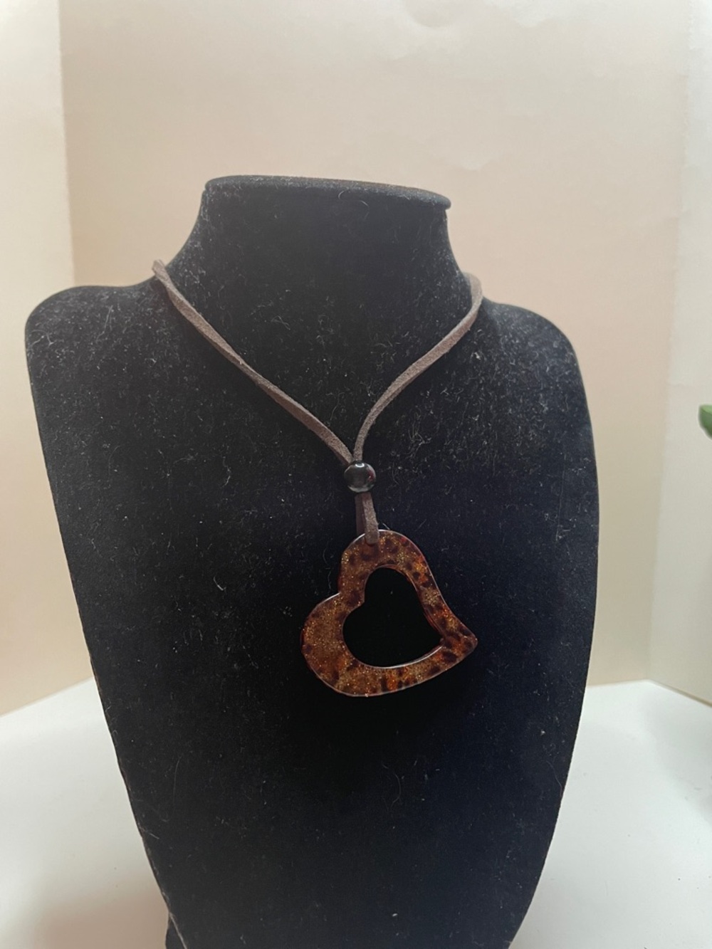 Brown Heart Pendant Necklace - Unbranded
